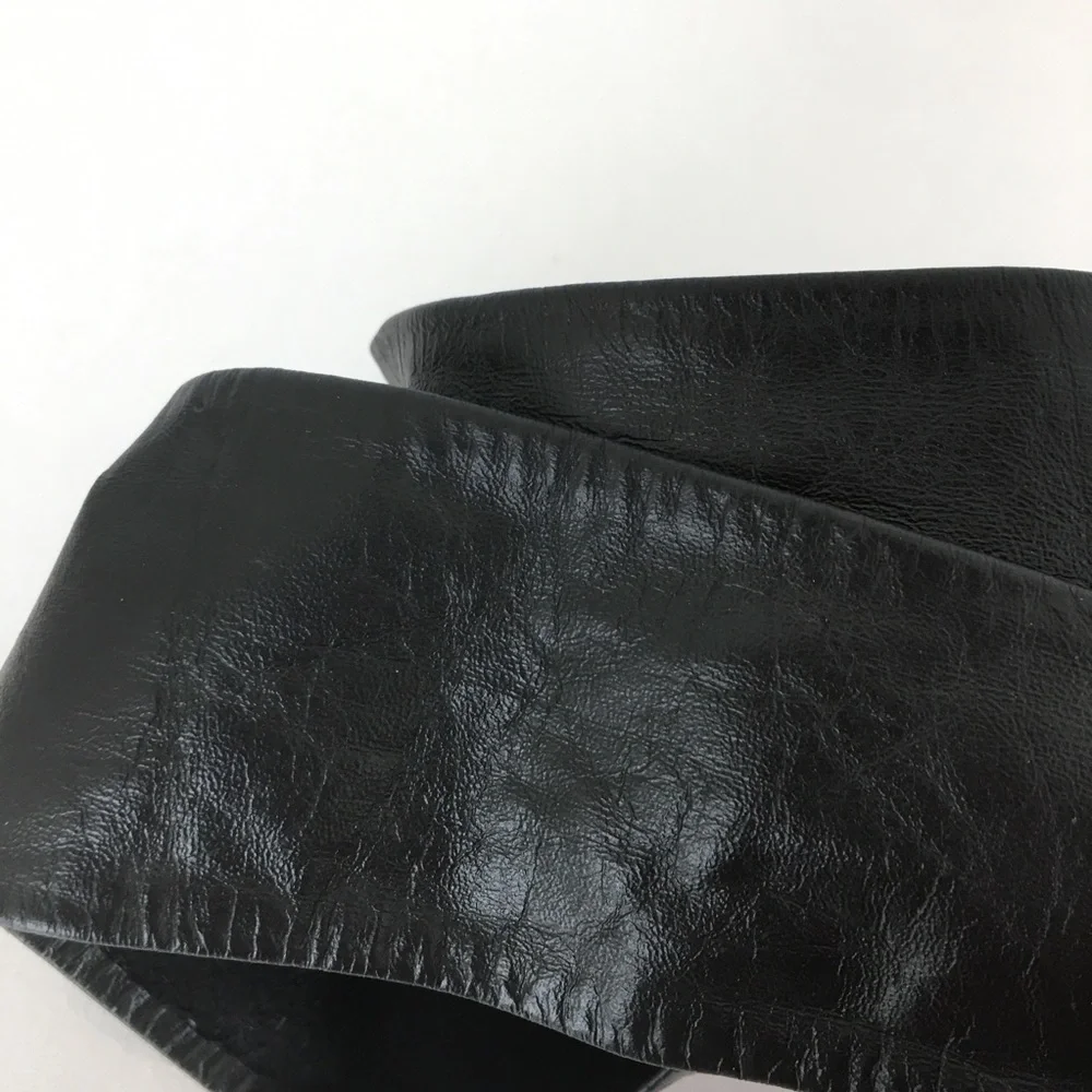 Vintage 80’s Leather Shop Black Soft Genuine Leather Belt NEW Size L Art To Wear
